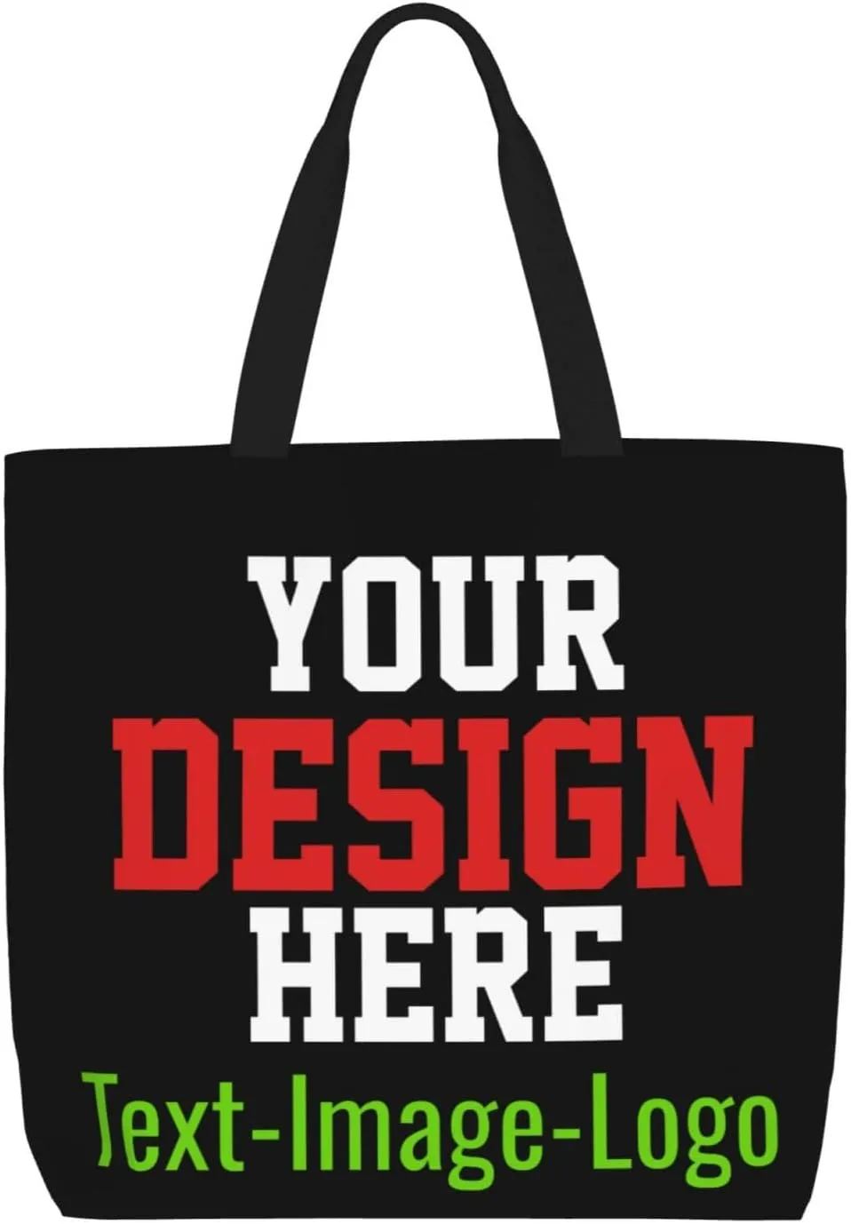 Custom Tote Bag Design Your Own Text Photo Logo Personalized Tote Bag Shoulder Handbag Large Capacity for Men Women