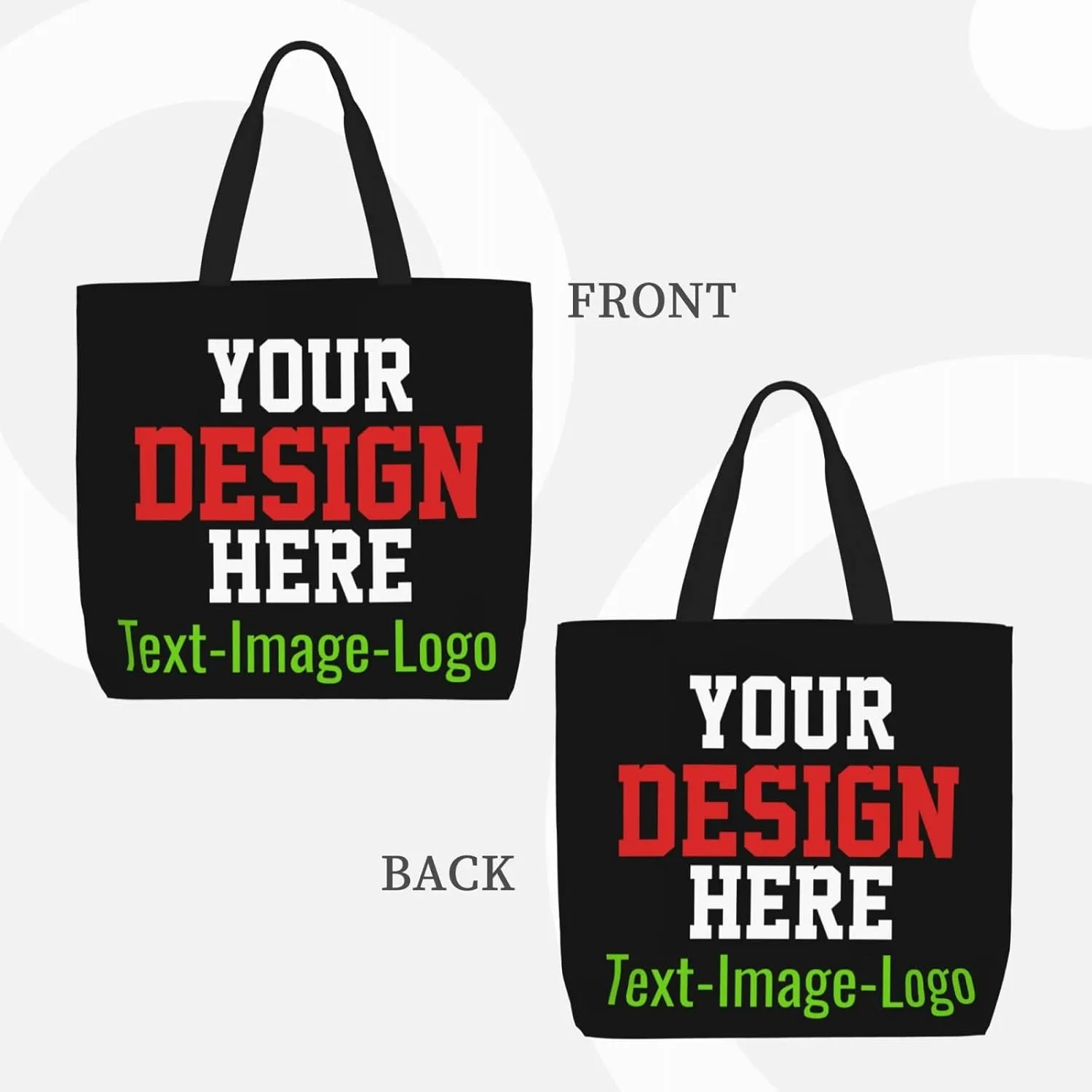 Custom Tote Bag Design Your Own Text Photo Logo Personalized Tote Bag Shoulder Handbag Large Capacity for Men Women