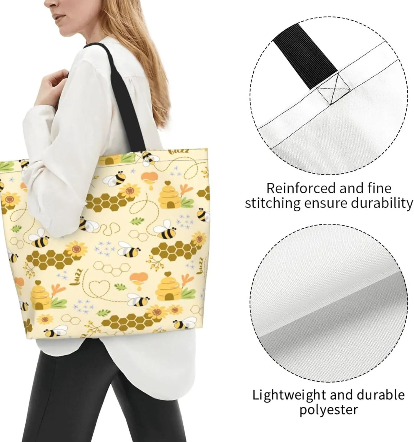 Cute Cartoon Rat Tote Bag Shopping Bag Portable Handbags Tote Shoulder Bucket Bags for Women