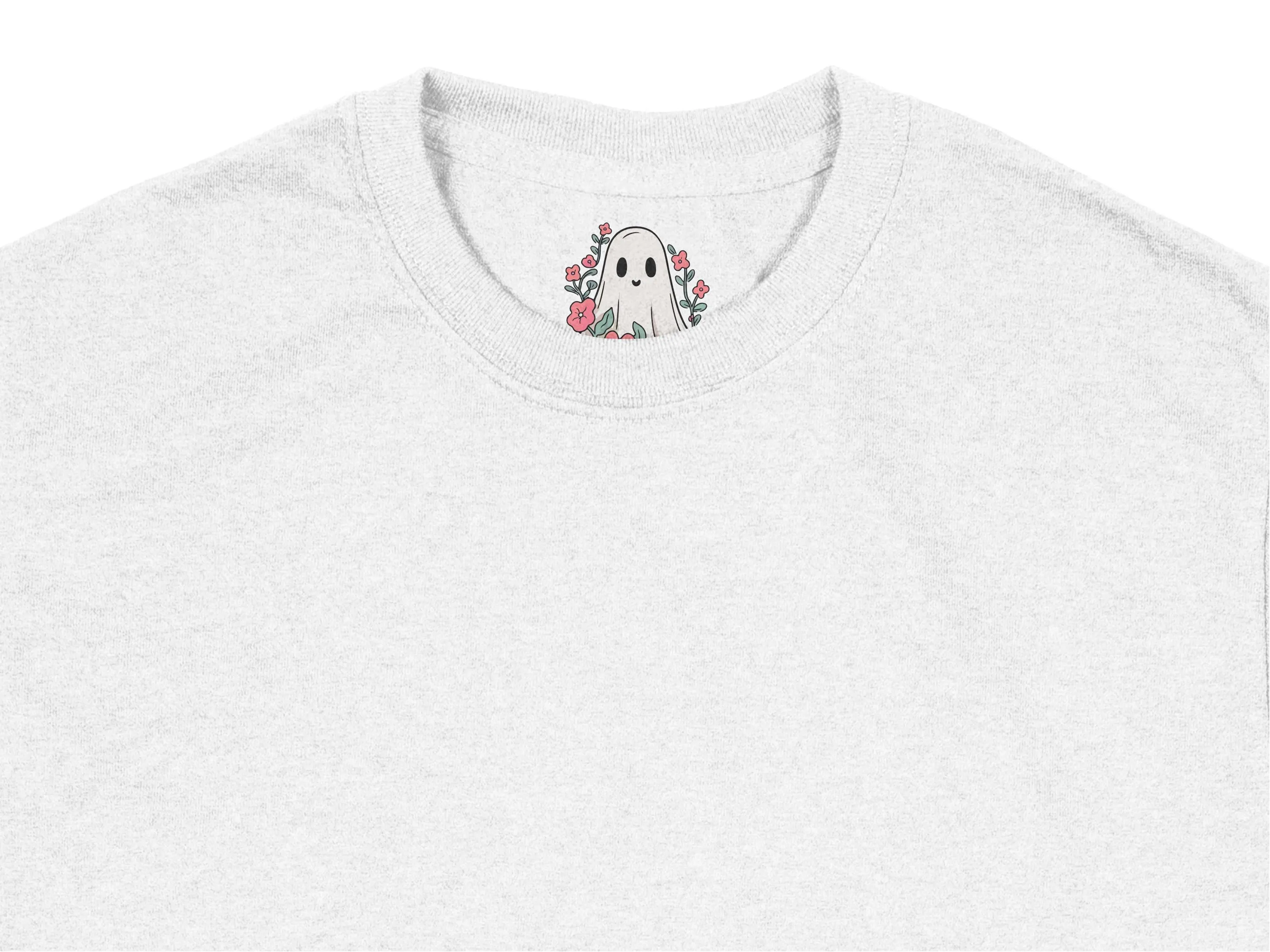 Cute Ghost With Flowers Halloween Spooky Season Print Ready DTF Transfers | SKU: HLW208