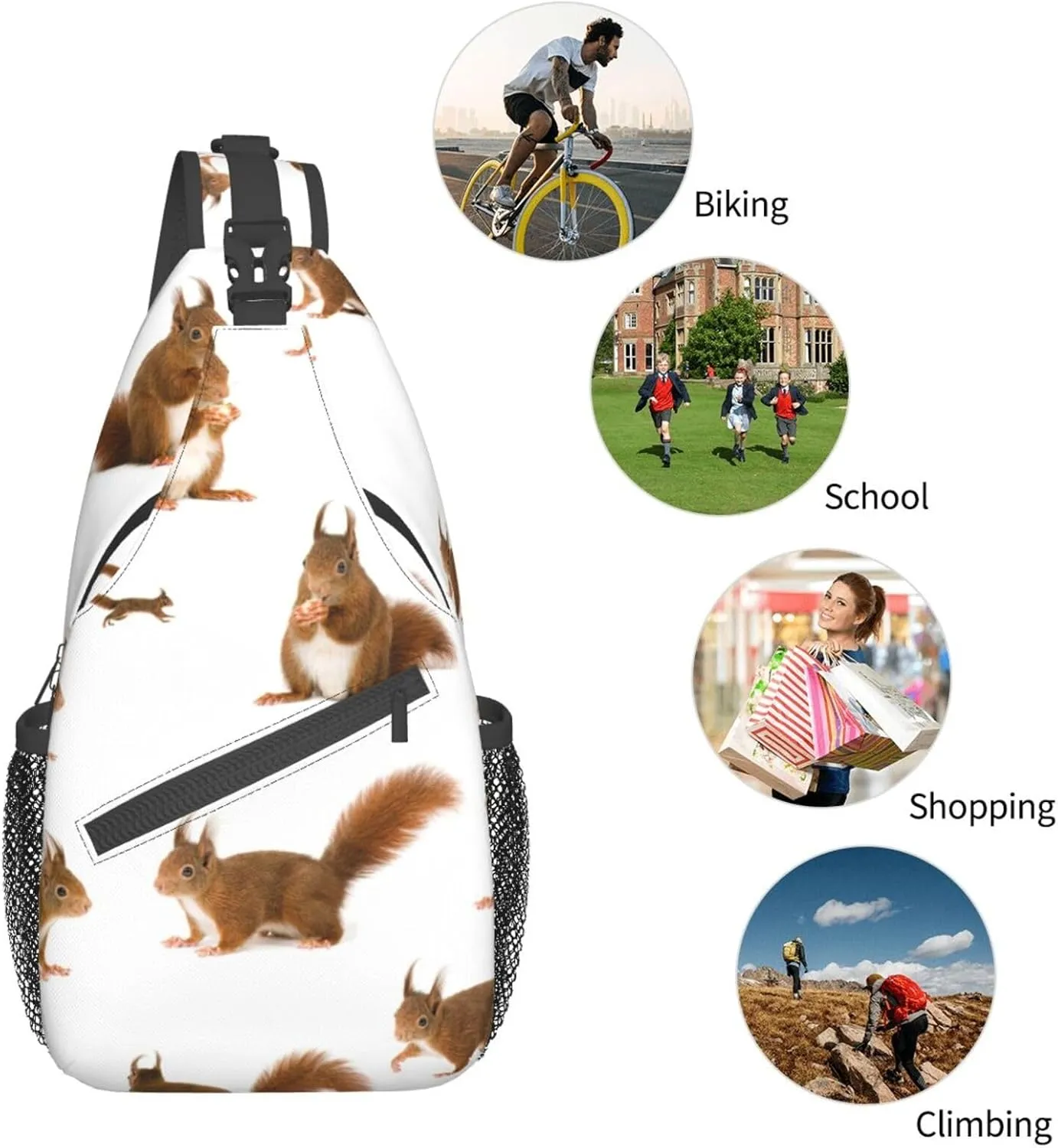 Cute Nurse Print Crossbody Sling Backpack For Women Men,Sling Bag Travel Hiking Chest Bag Daypack