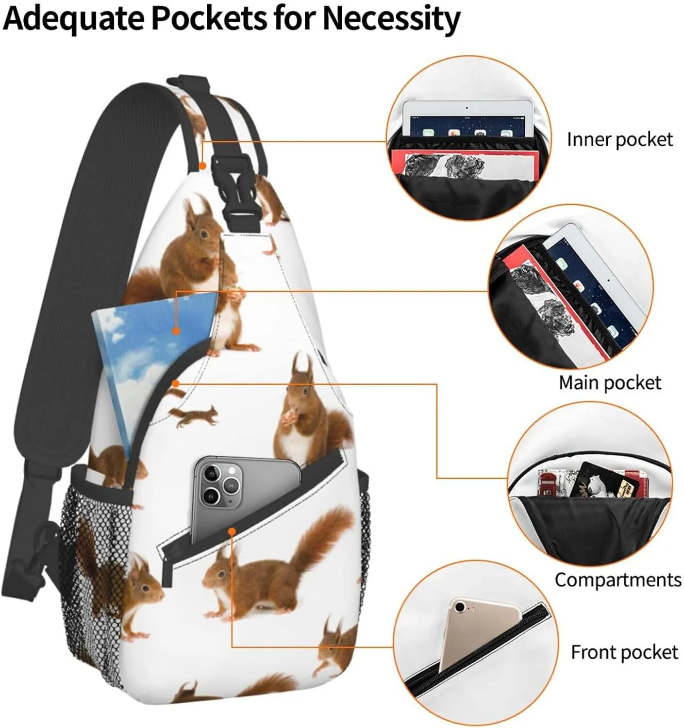 Cute Nurse Print Crossbody Sling Backpack For Women Men,Sling Bag Travel Hiking Chest Bag Daypack