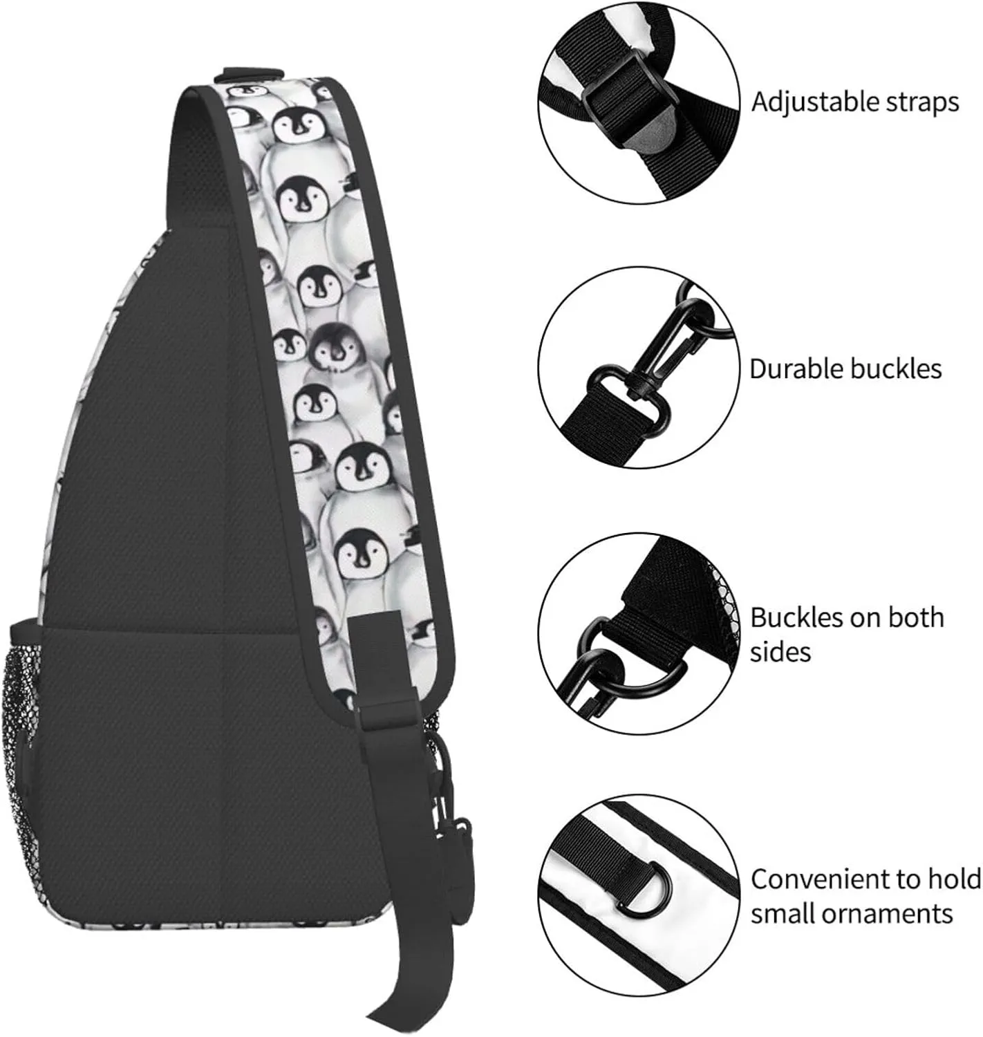 Cute Nurse Print Crossbody Sling Backpack For Women Men,Sling Bag Travel Hiking Chest Bag Daypack