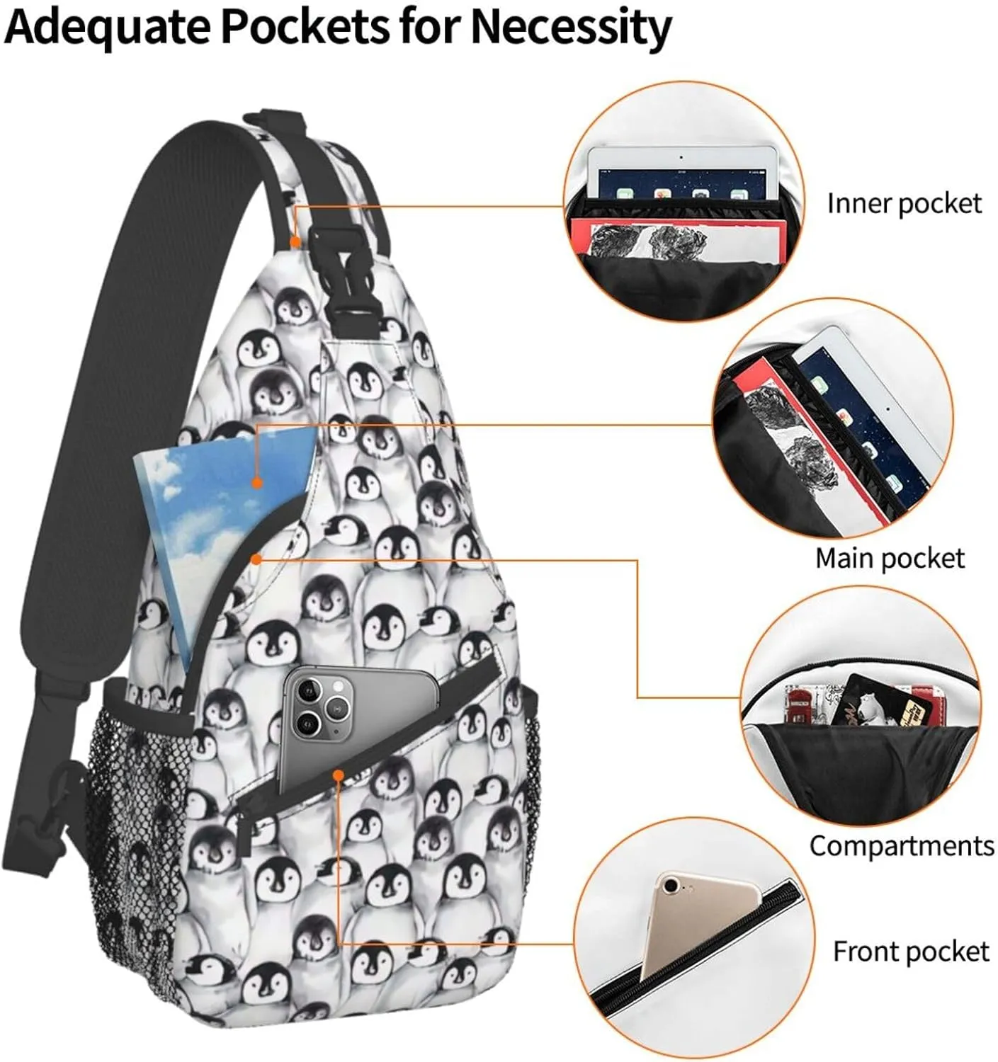 Cute Nurse Print Crossbody Sling Backpack For Women Men,Sling Bag Travel Hiking Chest Bag Daypack
