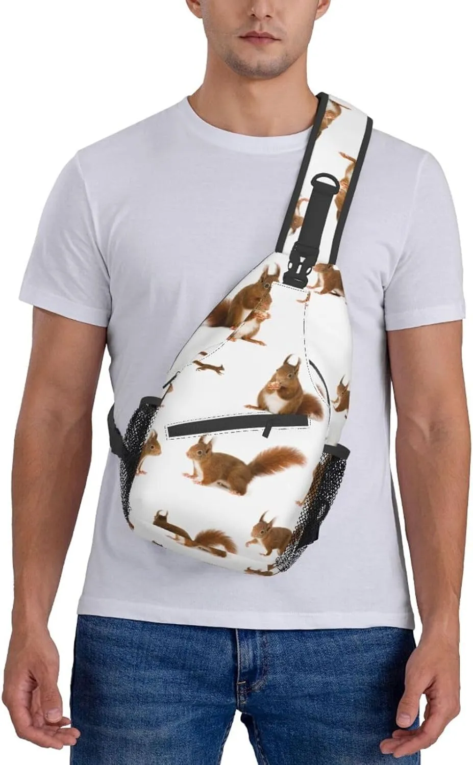 Cute Nurse Print Crossbody Sling Backpack For Women Men,Sling Bag Travel Hiking Chest Bag Daypack