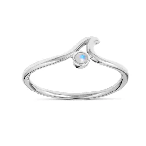 Dainty Ripple Moonstone Ring