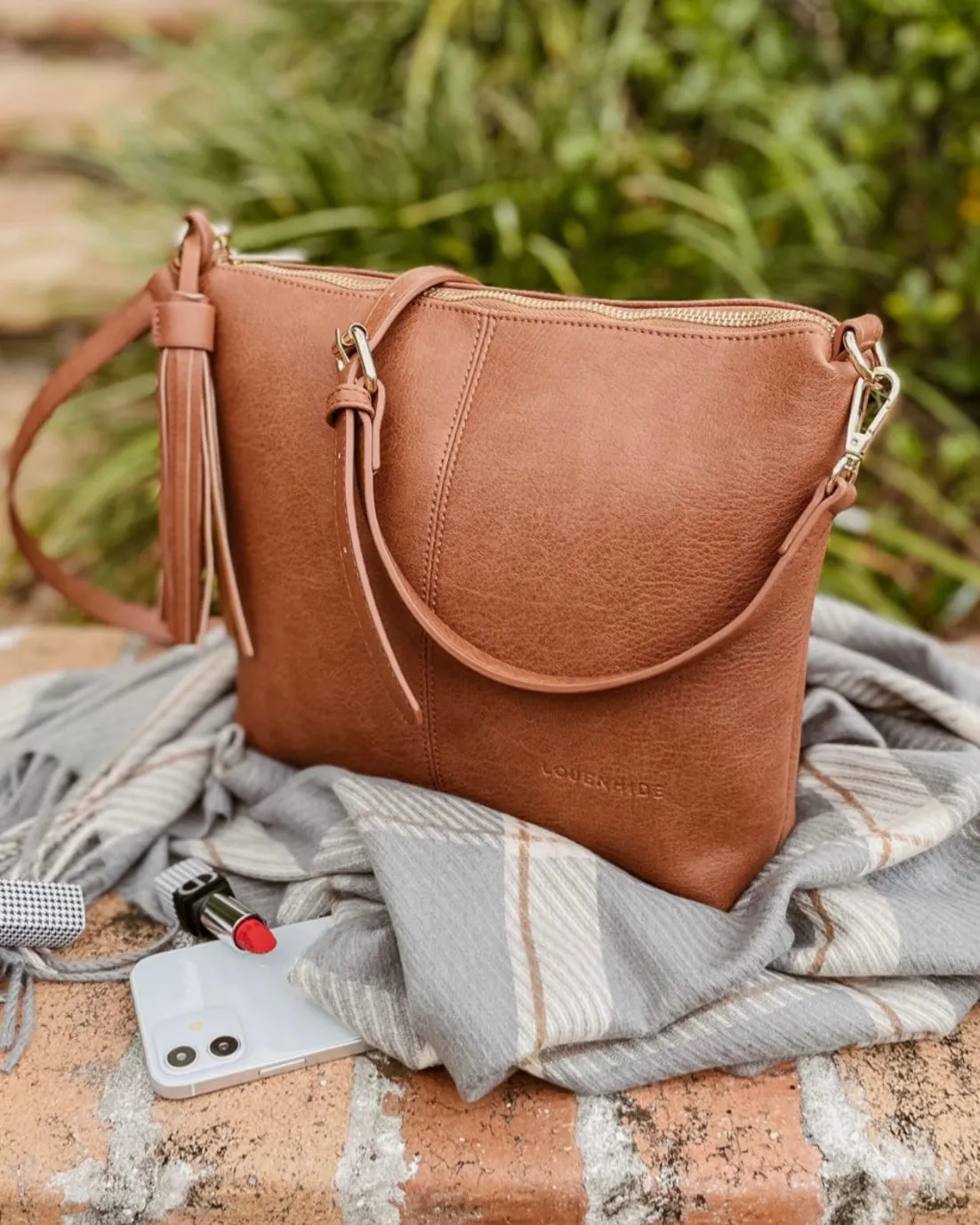 Daisy Crossbody Bag (Tan Stripe)