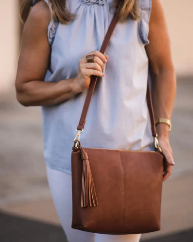 Daisy Crossbody Bag (Tan Stripe)