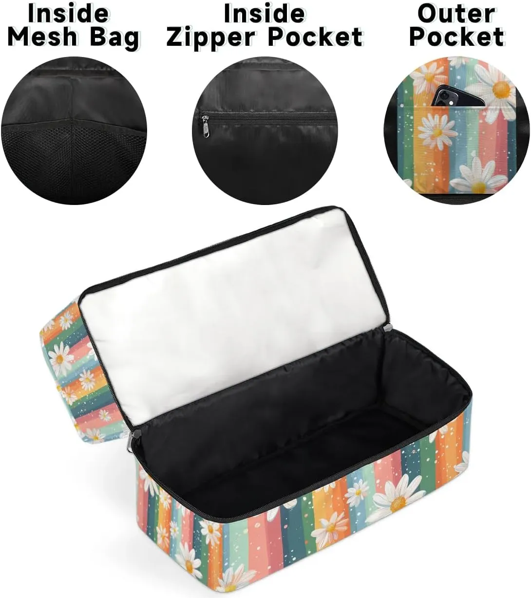 Daisy Rainbow Travel Duffel Bag Dry Wet Separated Sports Tote Travel Duffle Bag Gym Workout Bag Women Travel Duffel Bag for Women, Travel, Gym, Work