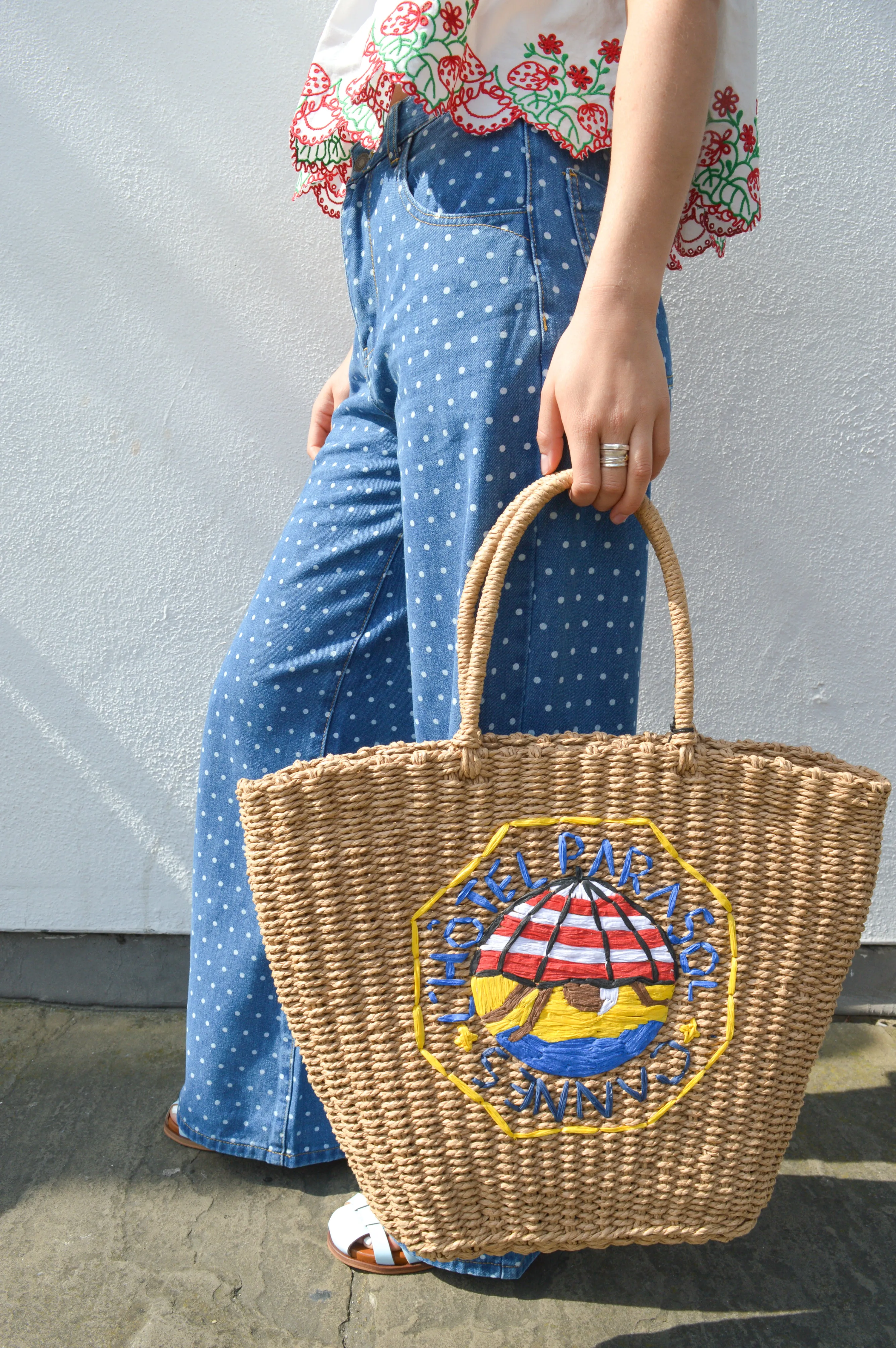 Damson Madder Straw Market Bag