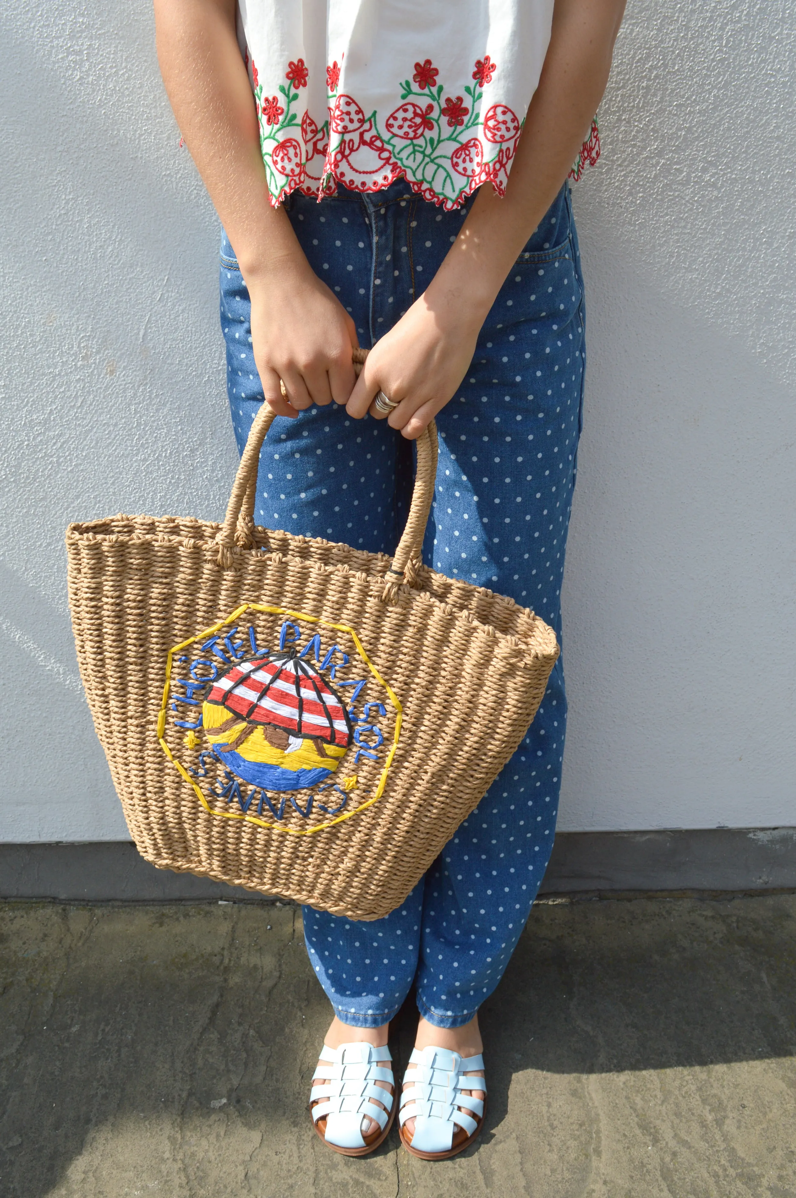 Damson Madder Straw Market Bag