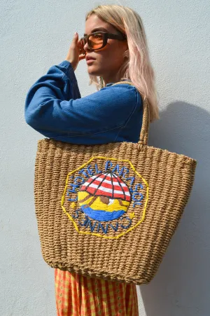 Damson Madder Straw Market Bag