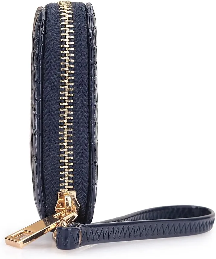 Dasein Lady Women Fashion Clutch Zip Around Emblem Long Wallet Purse Card Case Phone Wallet