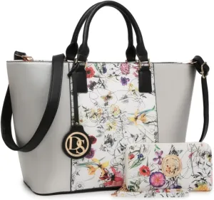 Dasein Satchel Purse Handbag for Women Large Shoulder Work Tote Bag With Matching Wallet