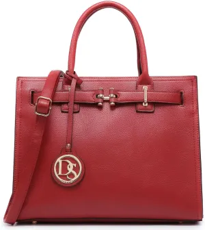 Dasein Women Satchel Purses Handbags Belted Top-handle Work Tote Shoulder Bags with Long Strap