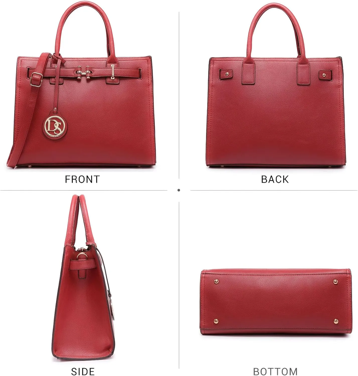 Dasein Women Satchel Purses Handbags Belted Top-handle Work Tote Shoulder Bags with Long Strap