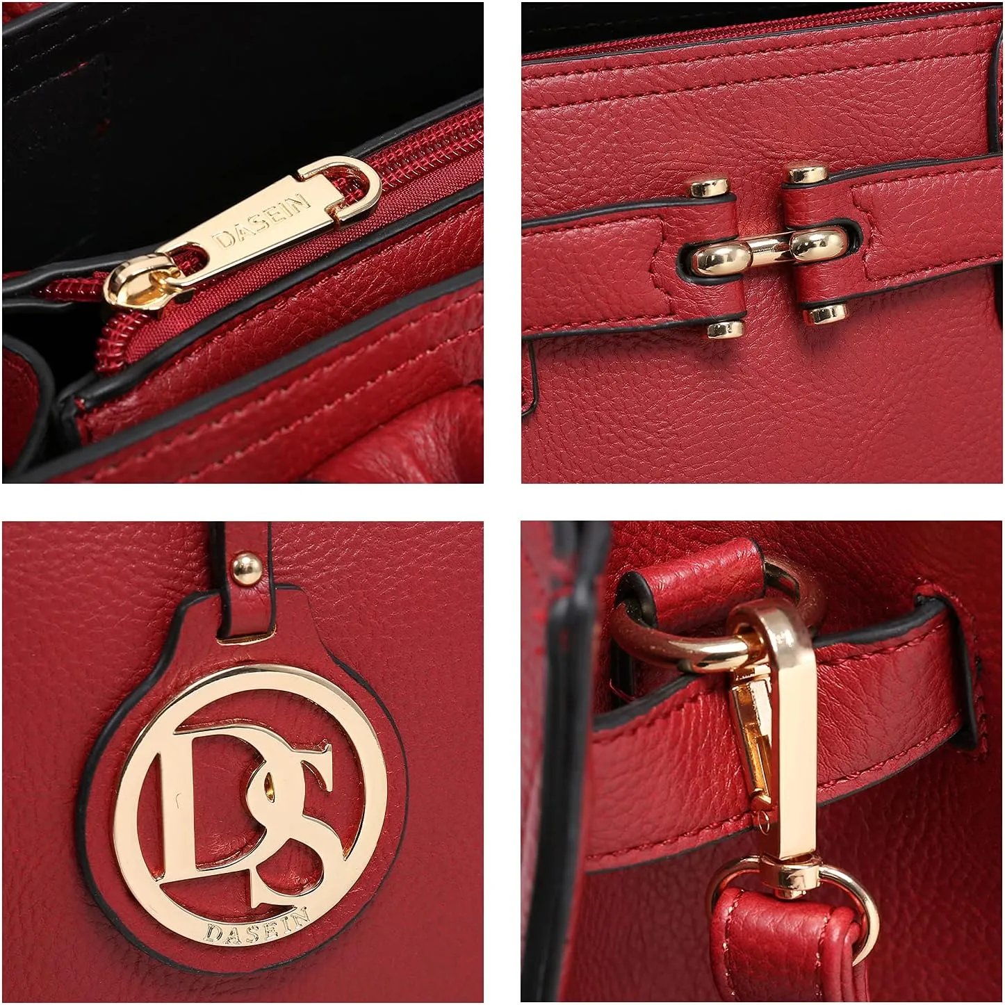 Dasein Women Satchel Purses Handbags Belted Top-handle Work Tote Shoulder Bags with Long Strap