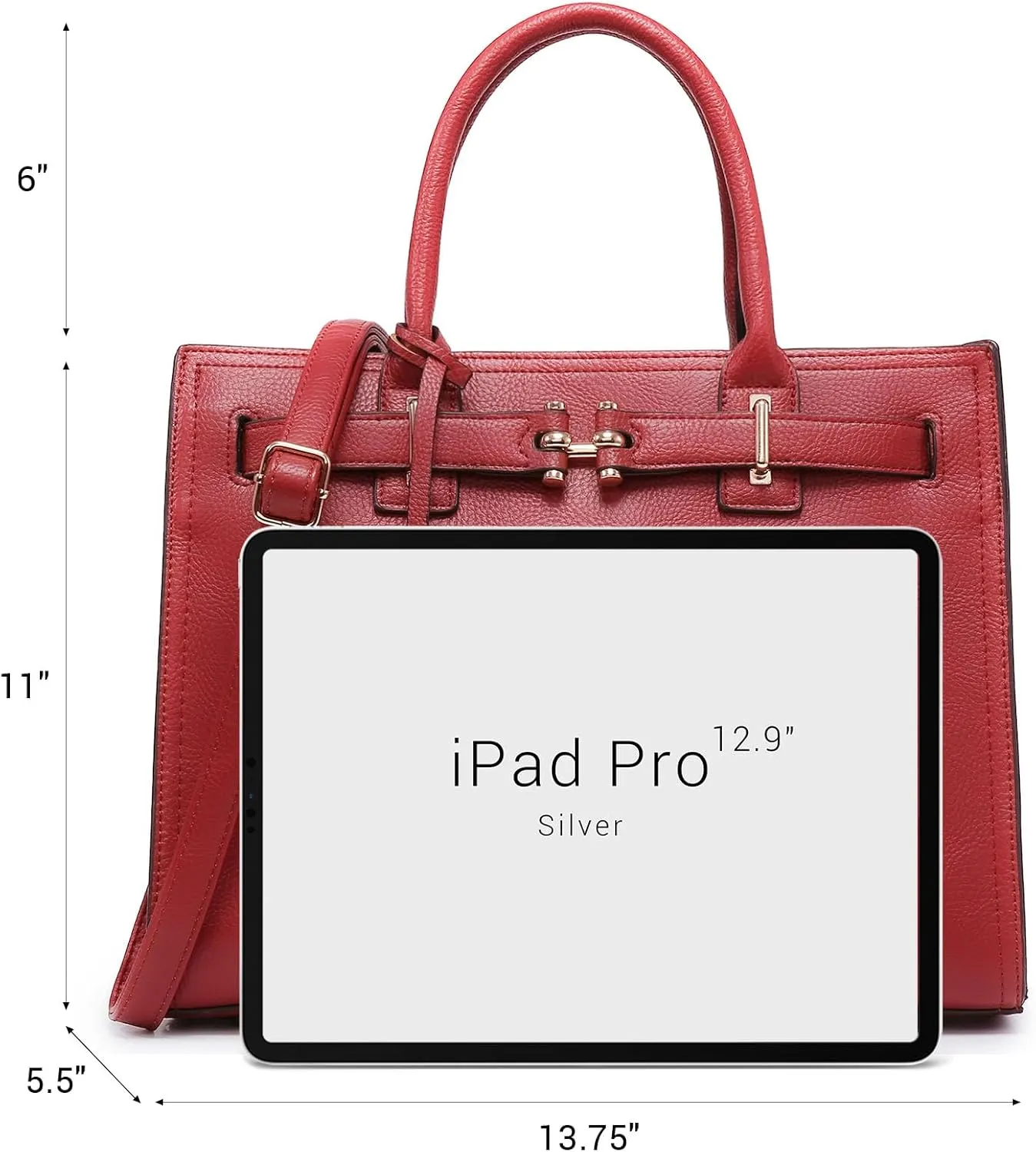 Dasein Women Satchel Purses Handbags Belted Top-handle Work Tote Shoulder Bags with Long Strap