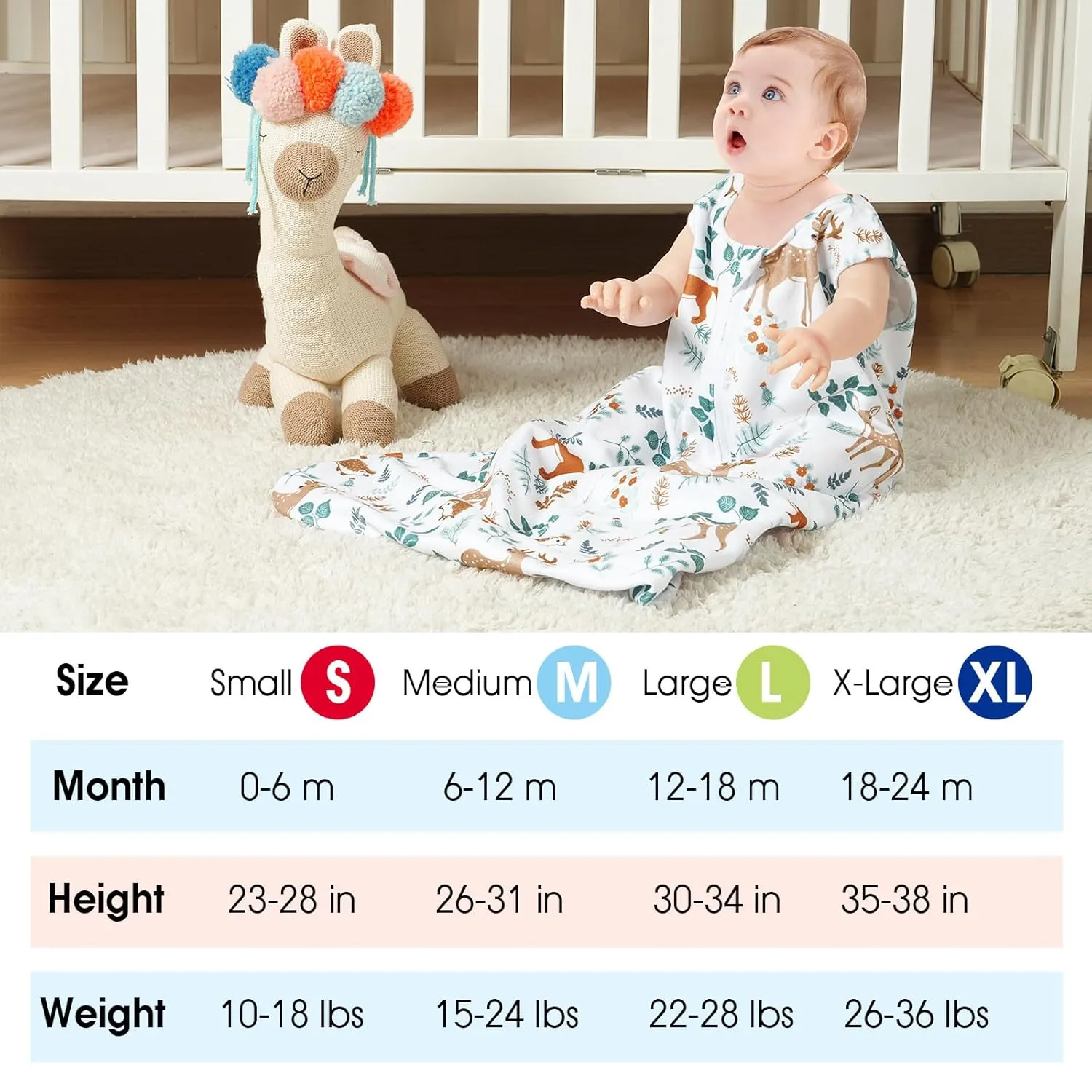 david's kids 3 Pack Micro Fleece Baby Sleep Sack 6-12 Months, Soft Baby Wearable Blankets with 2-Way Zipper, Comfy Sleeping Bags for Infant Newborn Boys Girls Neutral, Medium Size, Animal Forest