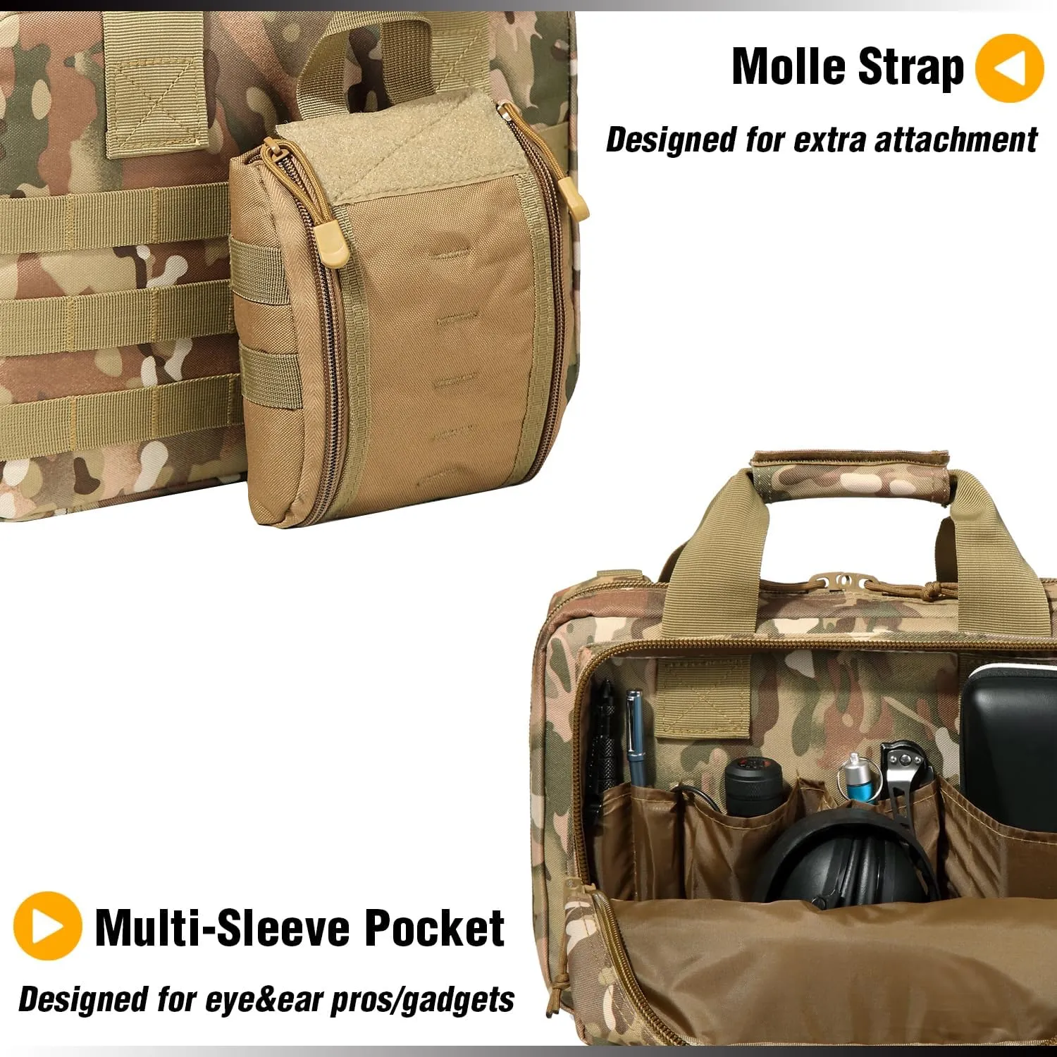 DBTAC Gun Case Bag XS | Tactical 1~2 Pistol Bag Firearm Shooting Case with Lockable Zipper for Shooting Range Outdoor Hunting | US Flag Patch   Universal Holster Included