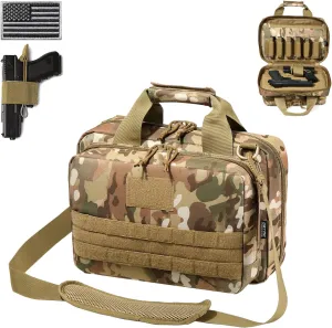 DBTAC Gun Case Bag XS | Tactical 1~2 Pistol Bag Firearm Shooting Case with Lockable Zipper for Shooting Range Outdoor Hunting | US Flag Patch   Universal Holster Included