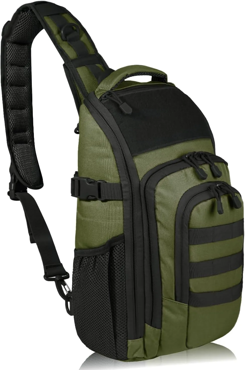 DBTAC Tactical Personal Defense EDC Bags & Packs | 10L Military Shoulder Backpack with Sling for Concealed Carry, Range, Travel, Hiking, Outdoor Sports (OD Green)