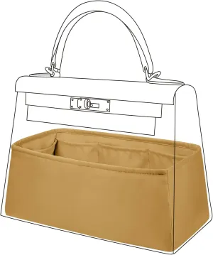 DGAZ Bag Organizer Insert For Kelly pochette/mini II /20/25/28/32/35/40 Bags, Silk Purse Organizer, Simplicity Handbag & Tote Organizer(Biscuit color,miniKelly2)