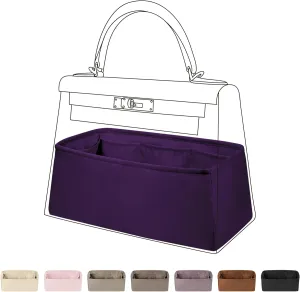 DGAZ Bag Organizer Insert For Kelly pochette/mini II /20/25/28/32/35/40/42/45 Bags, Silk Purse Organizer, Simplicity Handbag & Tote Organizer(Anemone,KL28 Sellier)
