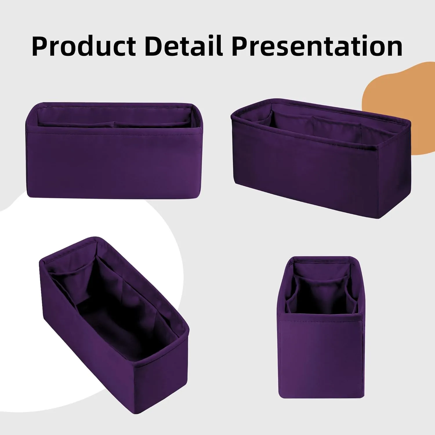 DGAZ Bag Organizer Insert For Kelly pochette/mini II /20/25/28/32/35/40/42/45 Bags, Silk Purse Organizer, Simplicity Handbag & Tote Organizer(Anemone,KL28 Sellier)