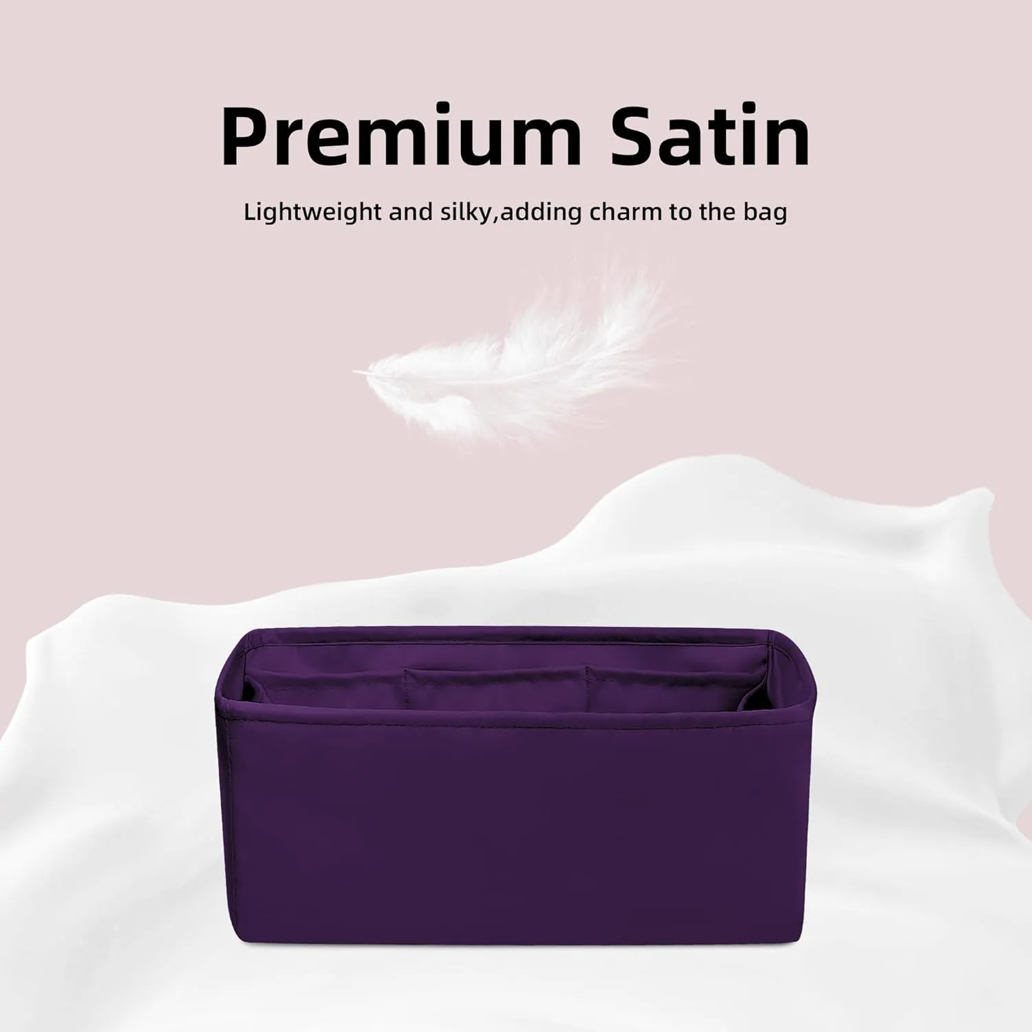 DGAZ Bag Organizer Insert For Kelly pochette/mini II /20/25/28/32/35/40/42/45 Bags, Silk Purse Organizer, Simplicity Handbag & Tote Organizer(Anemone,KL28 Sellier)