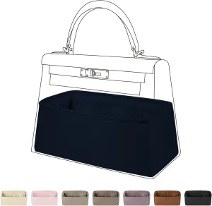 DGAZ Bag Organizer Insert For Kelly pochette/mini II /20/25/28/32/35/40/42/45 Bags, Silk Purse Organizer, Simplicity Handbag & Tote Organizer(Blue nuit,miniKelly2)