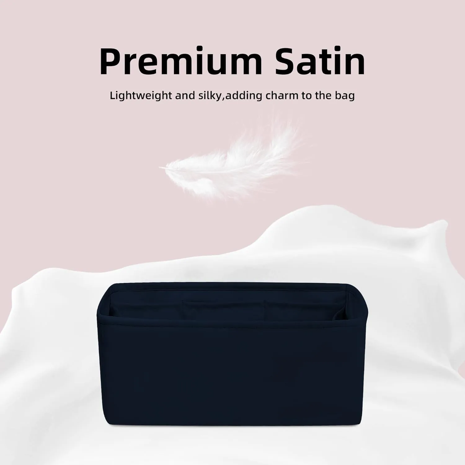 DGAZ Bag Organizer Insert For Kelly pochette/mini II /20/25/28/32/35/40/42/45 Bags, Silk Purse Organizer, Simplicity Handbag & Tote Organizer(Blue nuit,miniKelly2)