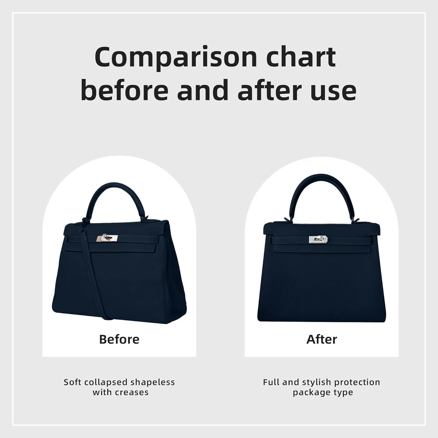 DGAZ Bag Organizer Insert For Kelly pochette/mini II /20/25/28/32/35/40/42/45 Bags, Silk Purse Organizer, Simplicity Handbag & Tote Organizer(Blue nuit,miniKelly2)