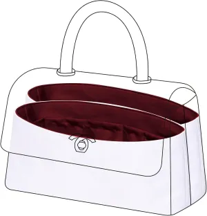 DGAZ Lightweight Purse Organizer Insert for Chanel CoCo handle Bag,silk and DupontPaper handbag inner for Luxury Bags(Rouge Cassque,CoCo handle Small)