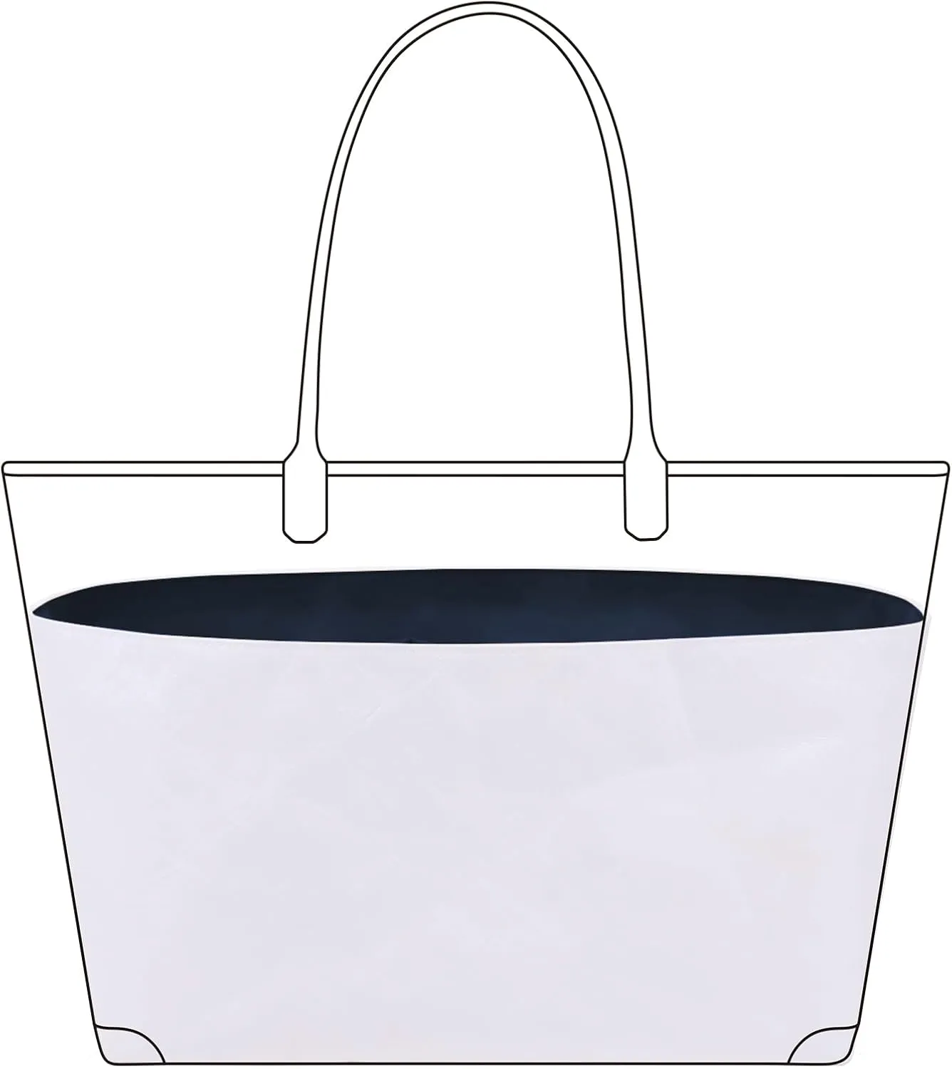 DGAZ Lightweight Purse Organizer Insert for Goyard Anjou/Artois/Saint Louis Bag,silk and DupontPaper handbag inner for Luxury Bags(Blue nuit,Anjou GM)
