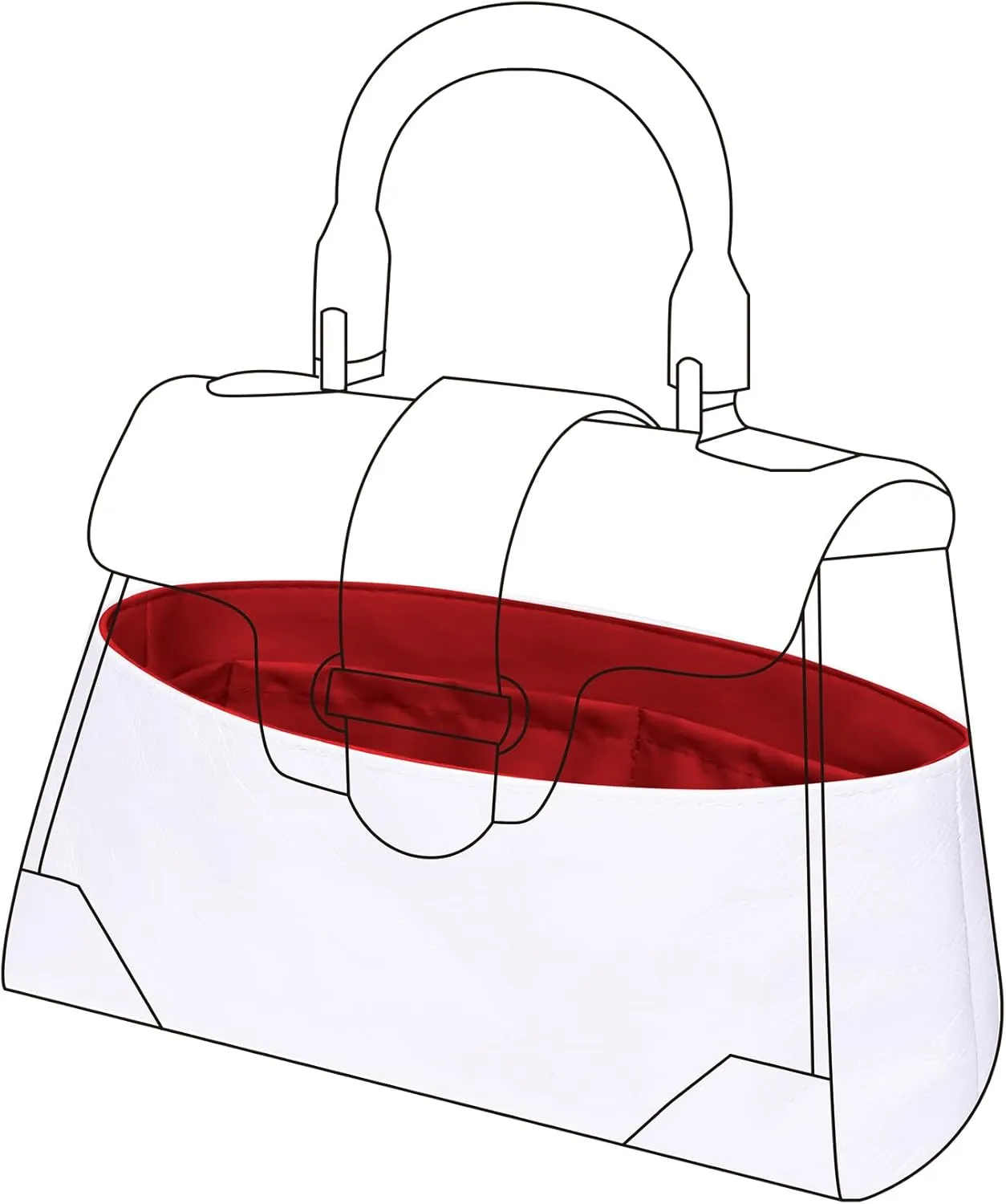 DGAZ Lightweight Purse Organizer Insert for Goyard Saigon Bag,silk and DupontPaper handbag inner for Luxury Bags(Rouge Cassque,Saigon Mini)
