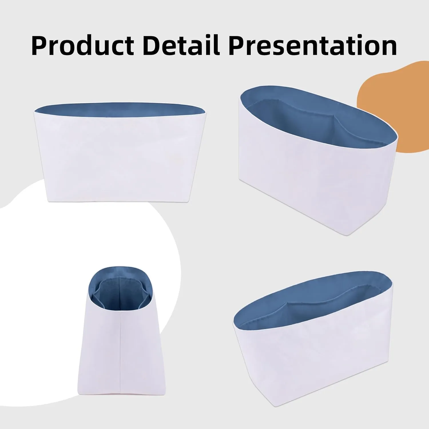 DGAZ Lightweight Purse Organizer Insert for Longchamp Le Pliage Original Series Bag,silk and DupontPaper handbag inner for Luxury Bags(Blue Lin,LE PLIAGE L（Handle height: about 9 cm）)
