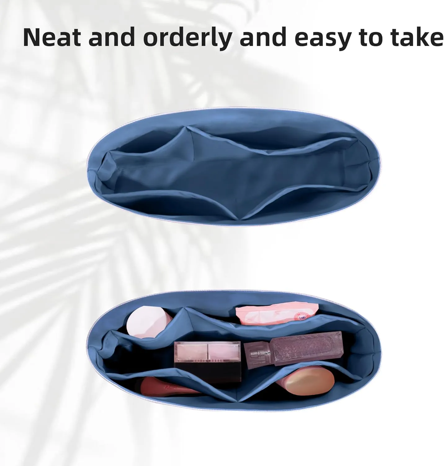 DGAZ Lightweight Purse Organizer Insert for Longchamp Le Pliage Original Series Bag,silk and DupontPaper handbag inner for Luxury Bags(Blue Lin,LE PLIAGE L（Handle height: about 9 cm）)
