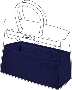 DGAZ Purse Organizer Silky Smooth Fits Birkin 20/25/30/35/40/45/50 Bags,Silk,Luxury Handbag Tote in Bag Shapers, Women(Blue nuit,BK30)