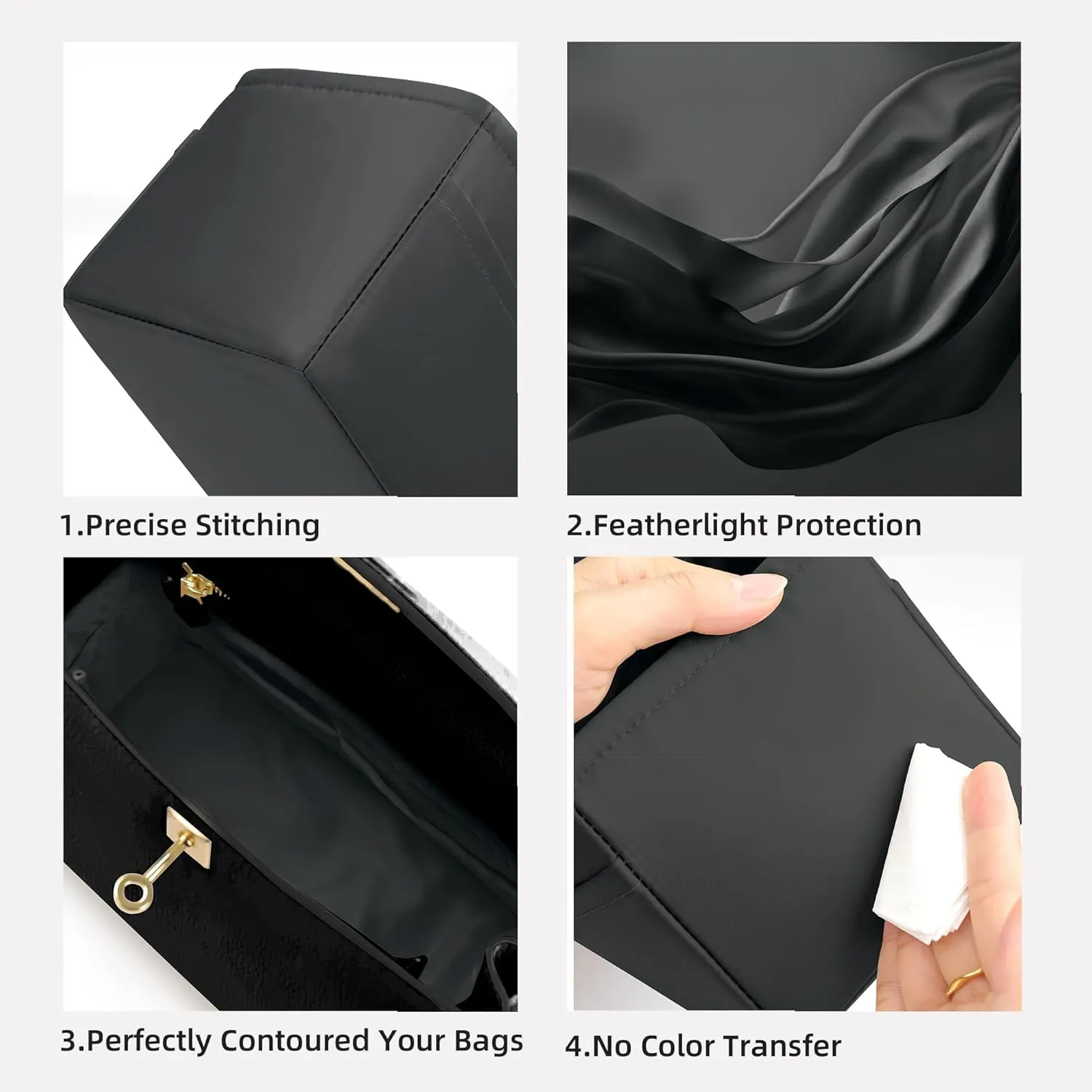 DGAZ Purse Organizer Silky Smooth Fits Birkin 20/25/30/35/40/45/50 Bags,Silk,Luxury Handbag Tote in Bag Shapers, Women(Grismeyer,BK25)