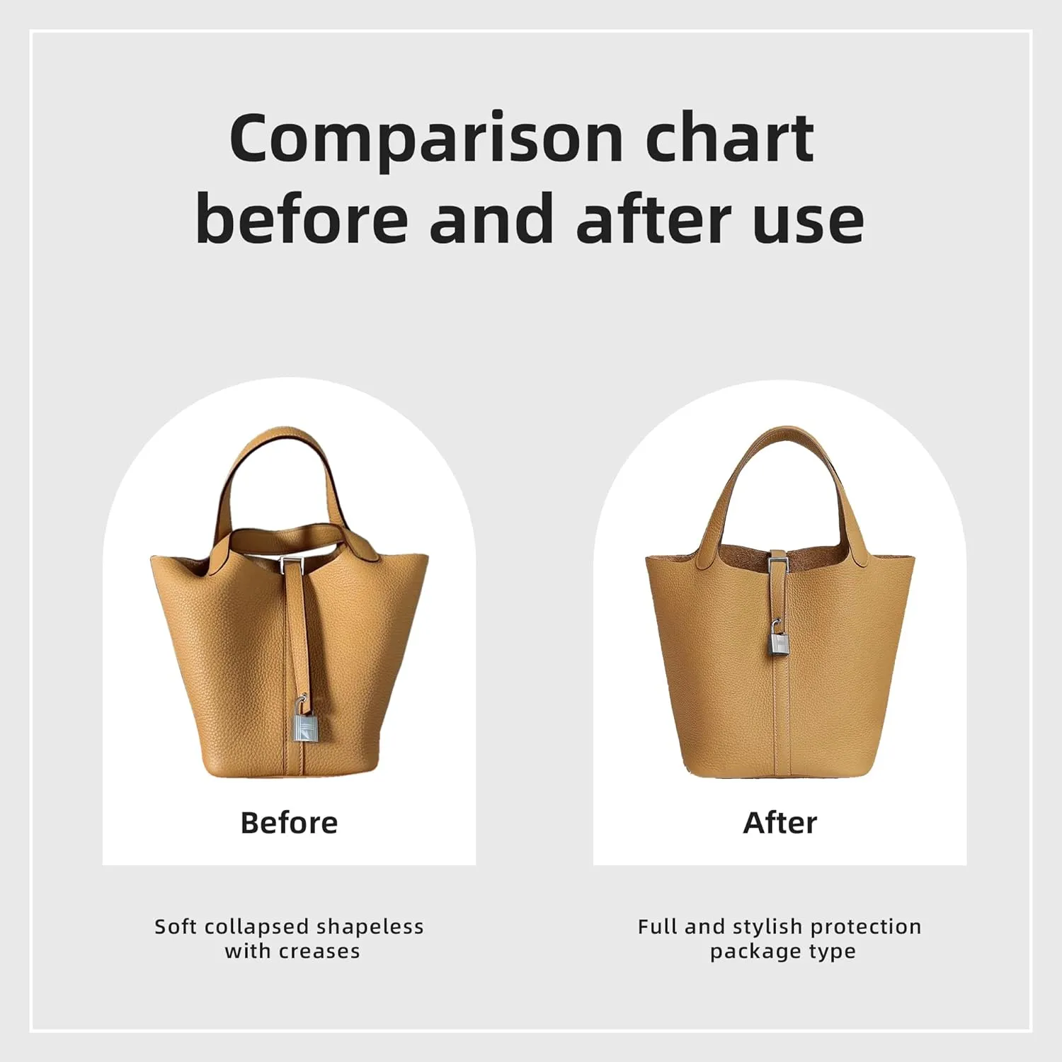 DGAZ Purse Organizer Silky Smooth For Picotin 14/18/22/26/31 Bags,Silk,Luxury Handbag Tote in Bag Shapers, Women(Biscuit color,P14)