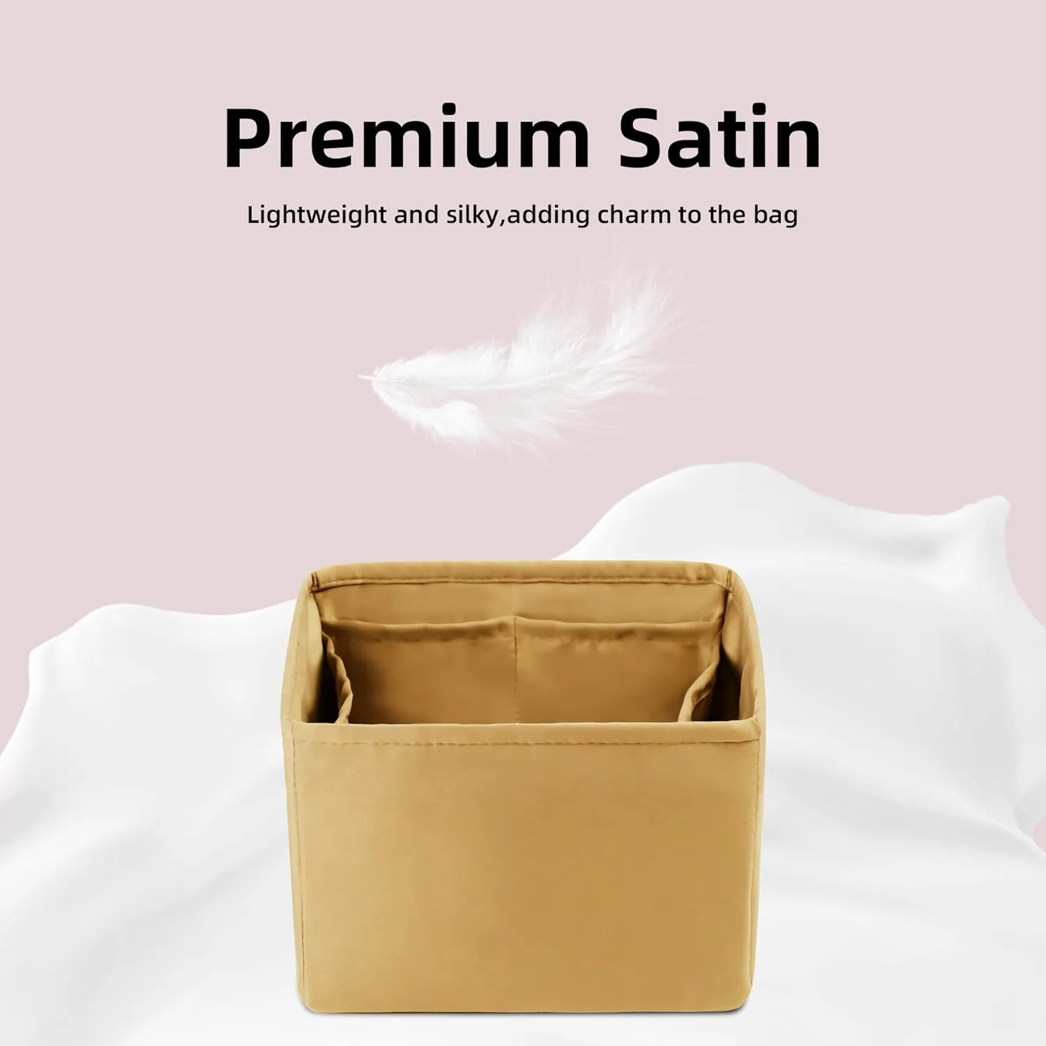 DGAZ Purse Organizer Silky Smooth For Picotin 14/18/22/26/31 Bags,Silk,Luxury Handbag Tote in Bag Shapers, Women(Biscuit color,P14)