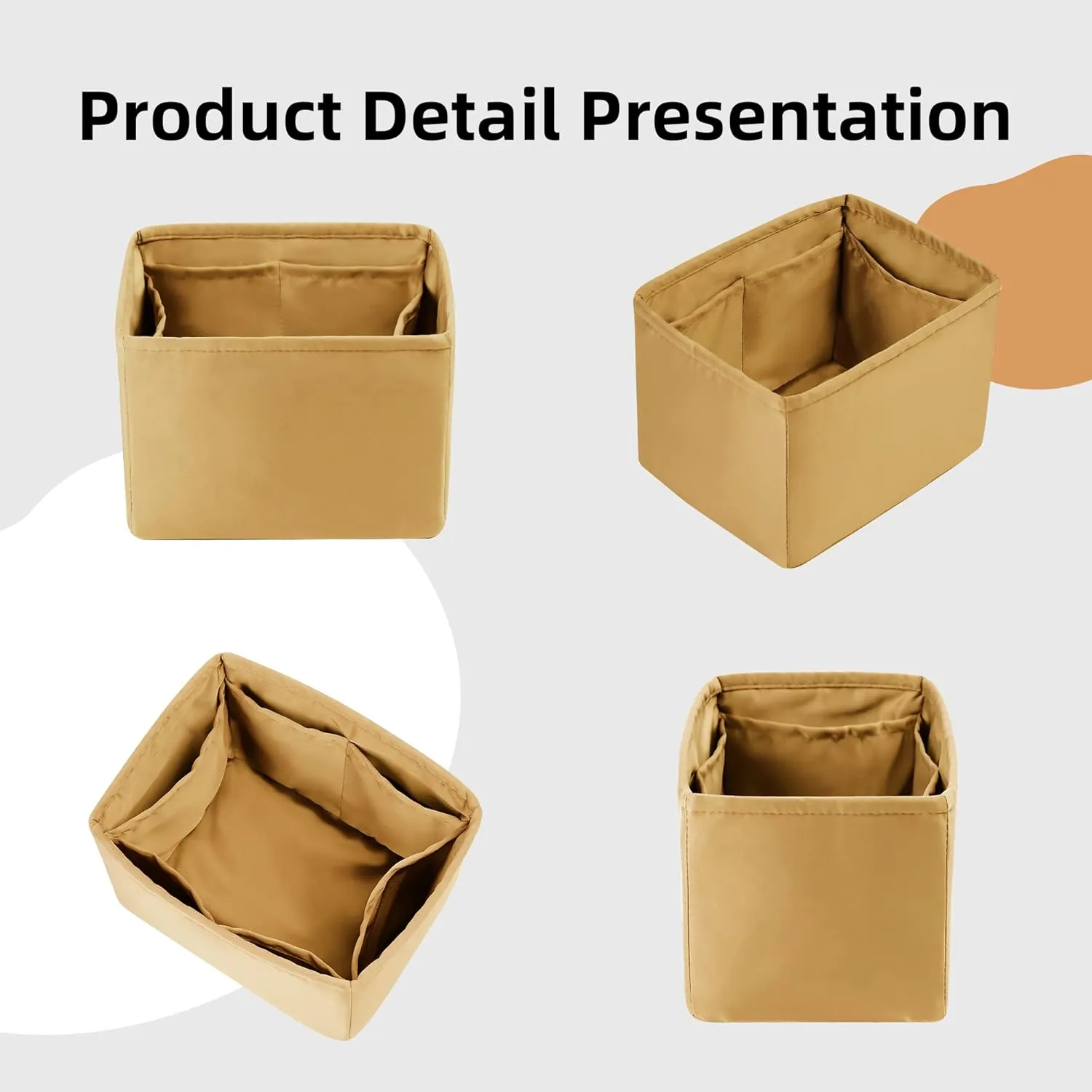 DGAZ Purse Organizer Silky Smooth For Picotin 14/18/22/26/31 Bags,Silk,Luxury Handbag Tote in Bag Shapers, Women(Biscuit color,P14)