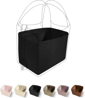 DGAZ Purse Organizer Silky Smooth,Silk,Luxury Handbag Tote in Bag Shapers, Women- Fits picotin18/22Bags (Black, PC22)