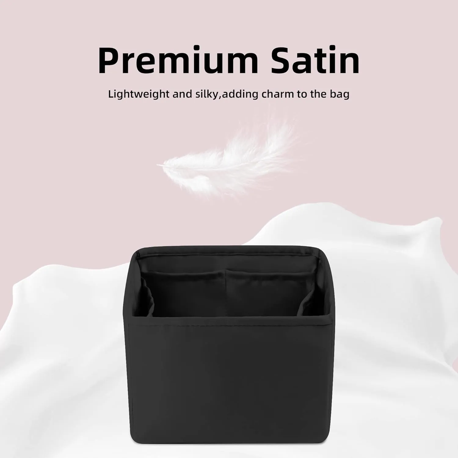 DGAZ Purse Organizer Silky Smooth,Silk,Luxury Handbag Tote in Bag Shapers, Women- Fits picotin18/22Bags (Black, PC22)