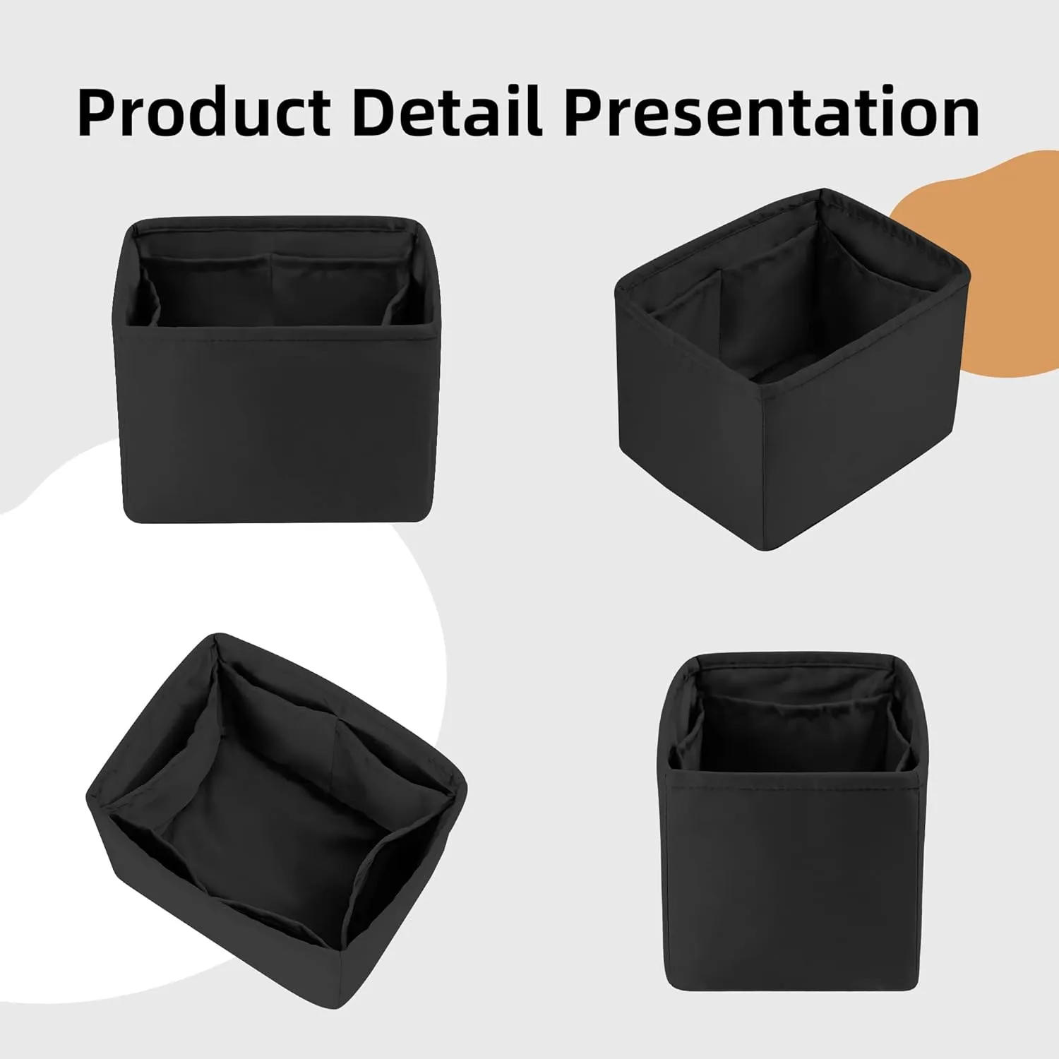DGAZ Purse Organizer Silky Smooth,Silk,Luxury Handbag Tote in Bag Shapers, Women- Fits picotin18/22Bags (Black, PC22)