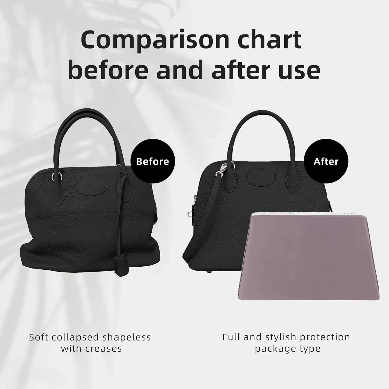 DGAZ Purse Pillow Shaper Insert for Bolide Bags, Silky Pillow Shaper for Luxury Handbags(Konjac Purple,1923 mini)