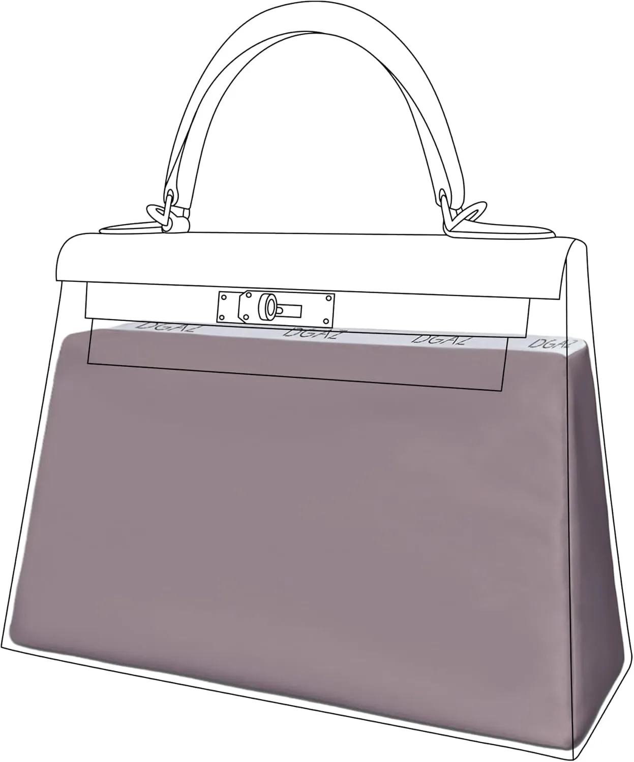 DGAZ Purse Pillow Shaper Insert for Hermes Kelly Bags, Silky Pillow Shaper for Luxury Handbags(Konjac purple,KL25 Retourne)