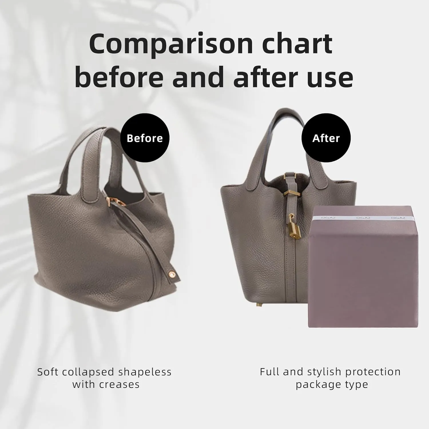 DGAZ Purse Pillow Shaper Insert,Luxury Handbag Tote Shapers, Memory Foam- Fits picotin18/22Bags (Konjac purple,PC18)