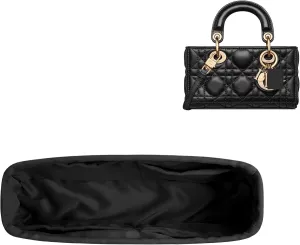 DGAZ Silk Purse Organizer Insert Fits Dior D-joy Bags,Silky Smooth Bag Organizer，Luxury Handbag & Tote Shaper(Black,D-joy S)